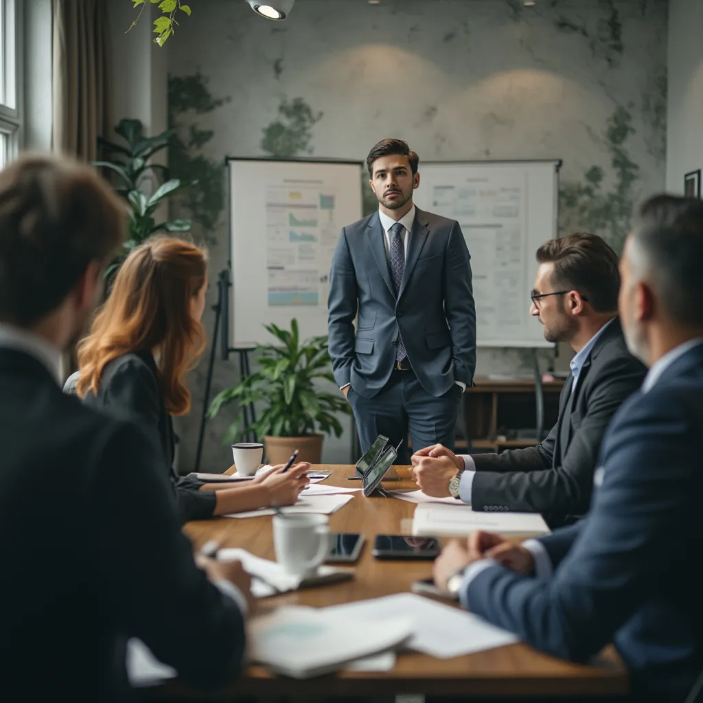 Consultores interactuando con equipos de empresa
